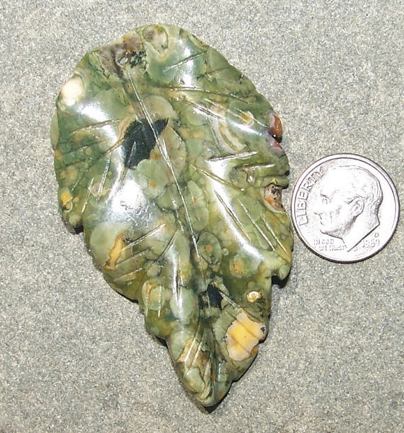 Rhyolite Jasper Leaf Focal Bead 6112011